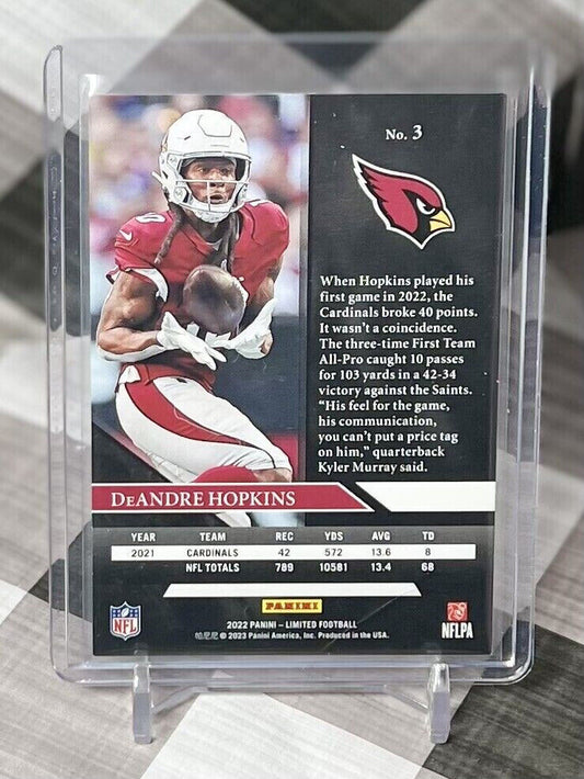 📈🔥 DeAndre Hopkins 2022 Panini Limited Base #3 - Arizona Cardinals Star 📈🔥