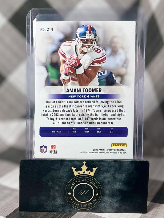 Amani Toomer 2023 Panini Prestige Xtra Points Pink /25 #214 New York Giants SP