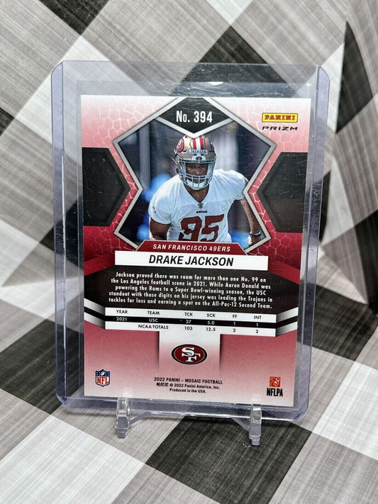 Drake Jackson 2022 Mosaic Silver Mosaic Prizm Rookie #394 - San Fran 49ers RC