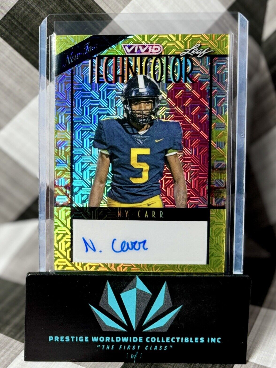 Ny Carr 2024 Leaf Vivid Yellow Mojo Technicolor Rookie Auto 10/10 #T-NC1 Miami