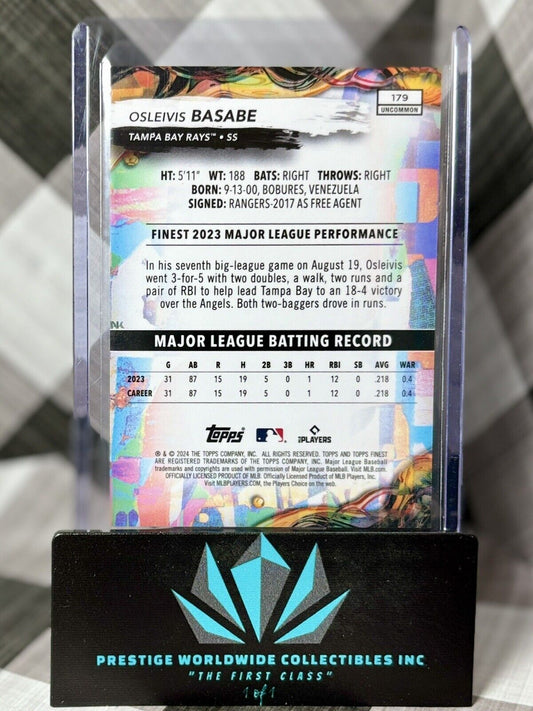 2024 Topps Finest #179 Osleivis Basabe RARE UNCOMMON Purple Checkerboard 24/99