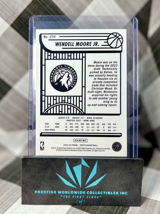 Wendell Moore Jr. 2022-23 Panini NBA Hoops Teal Explosion Rookie #274 MIN RC