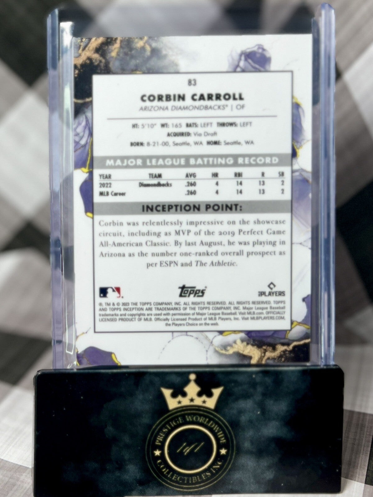 Corbin Carroll 2023 Topps Inception Rookie of the Year #83 Diamondbacks RC