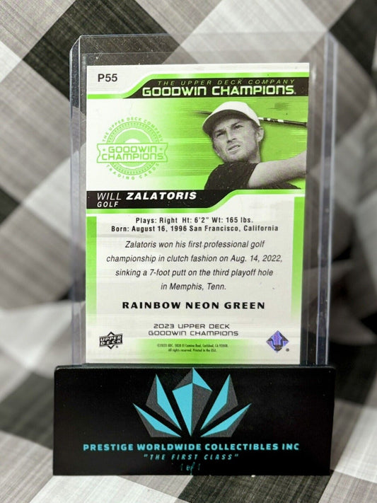 Will Zalatoris 2023 UD Goodwin Champions Platinum Splash of Color Green #P55 PGA
