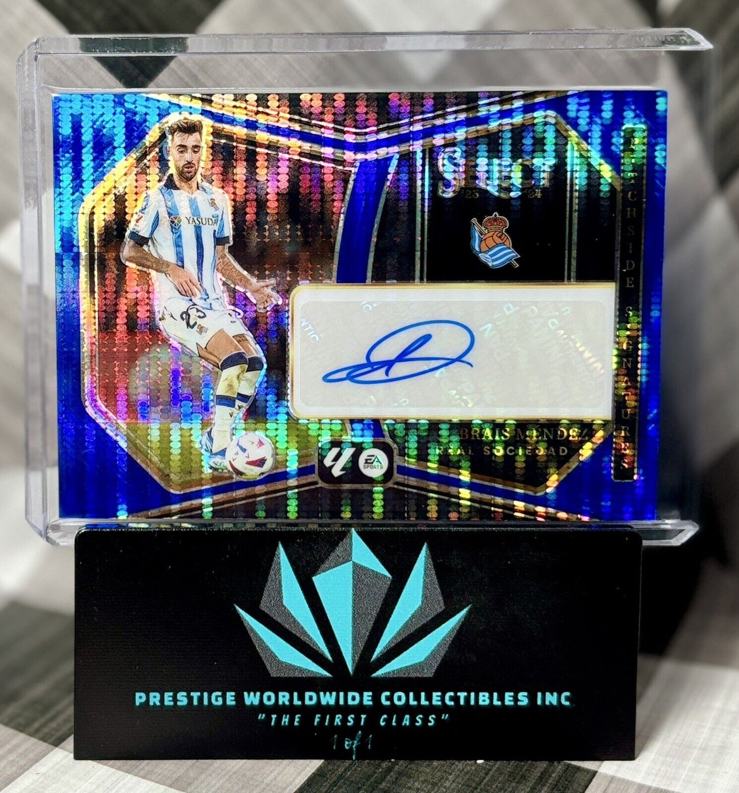 Brais Mendez 2023-24 Select La Liga Pitchside Signatures Auto Blue Pulsar #PS-BM