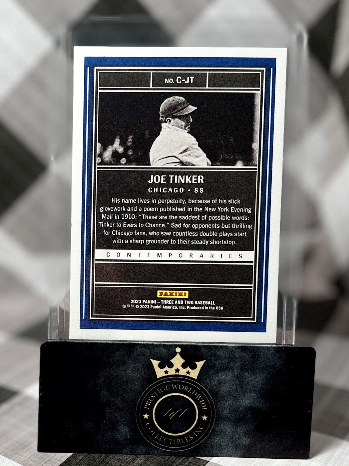 JOE TINKER 2023 Panini Three and Two Contemporaries /150 #C-JT Chicago Cubs Reds