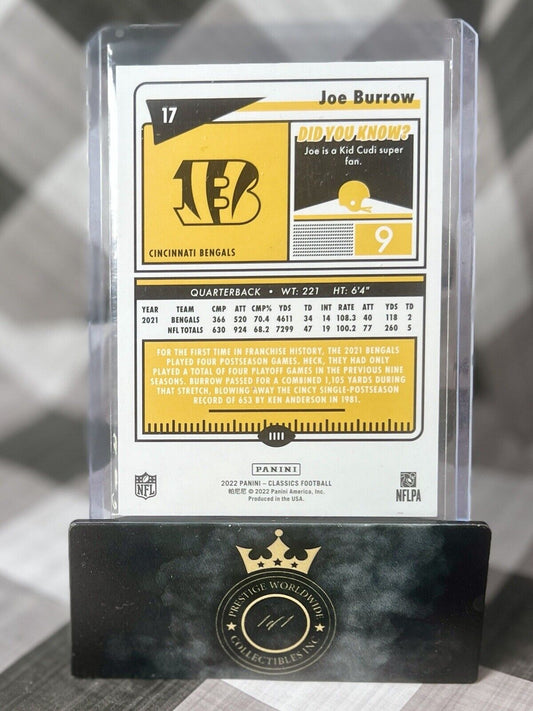 Joe Burrow 2022 Panini Classics Timeless Tributes /50 #17 Cincinnati Bengals