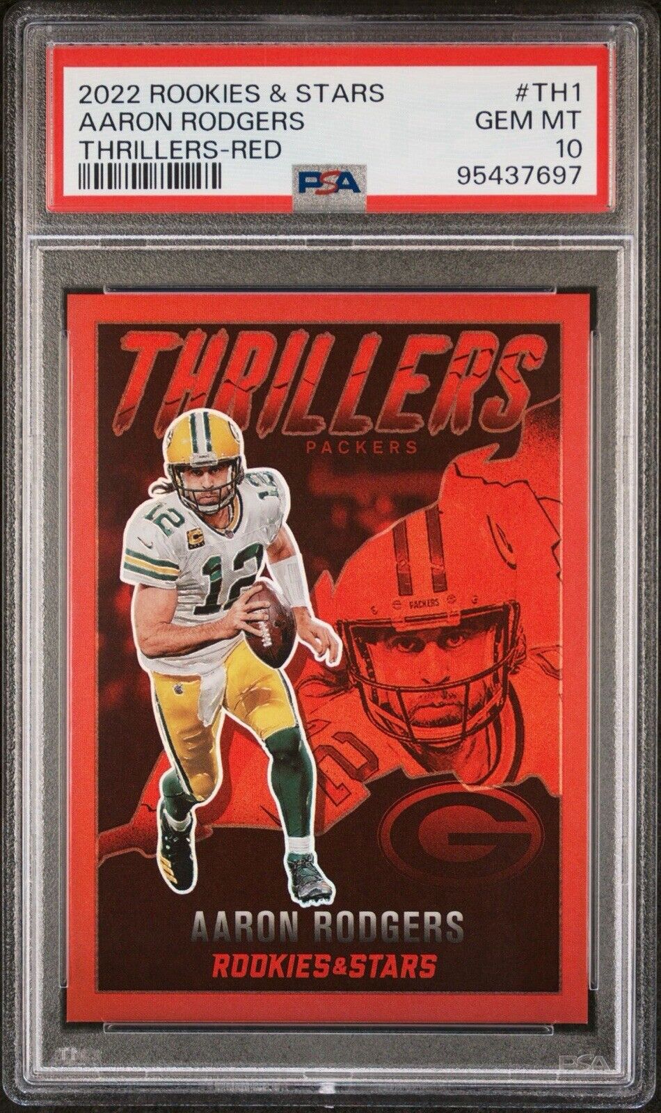 Aaron Rodgers 2022 Rookies & Stars Red Thrillers /99 PSA 10 #TH-1 GB Packers