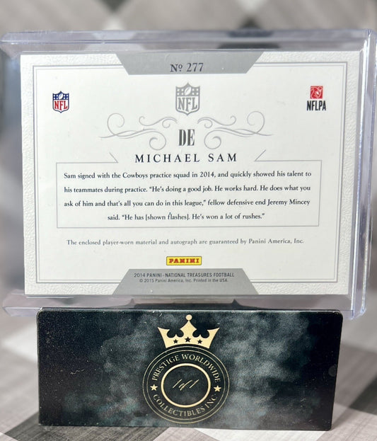 Michael Sam 2014 Nat. Treasures Rookie Century Patch Sigs Auto /99 #277 Cowboys