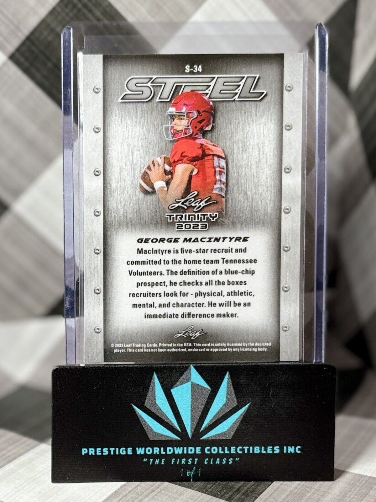 George Macintyre 2023 Leaf Trinity Steel Lazer Silver Rookie #S-34 Brentwood TEN