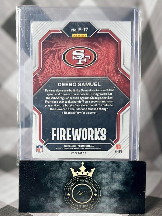 Deebo Samuel 2022 Panini Prizm Silver Fireworks Insert #F-17 San Francisco 49ers