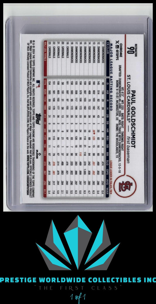 Paul Goldschmidt 2024 Topps Chrome Refractor #90 St. Louis Cardinals