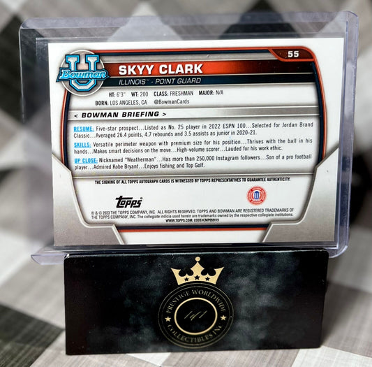 Skyy Clark 2023 Bowman U 1st Auto #55 Louisville Cardinals Autograph