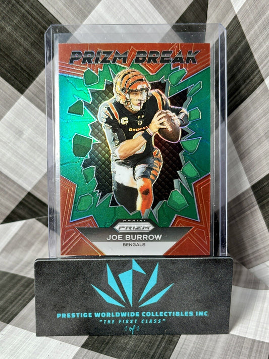 Joe Burrow 2023 Panini Prizm PrizmBreak Green Prizm #PB-1 Cincinnati Bengals SP