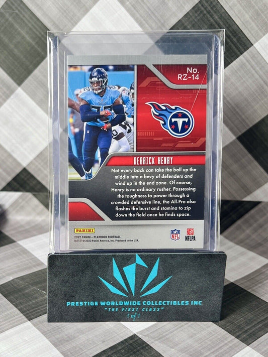 Derrick Henry 2022 Panini Playbook Red Zone SSP Red Holofoil #RZ-14 Titans SP