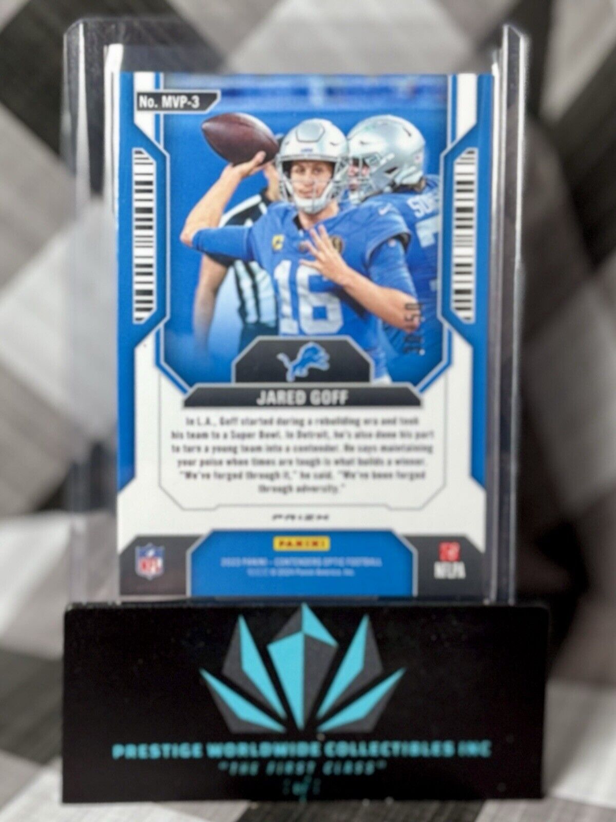 Jared Goff 2023 Contenders Optic MVP Orange Prizm /50 #MVP-3 Detroit Lions