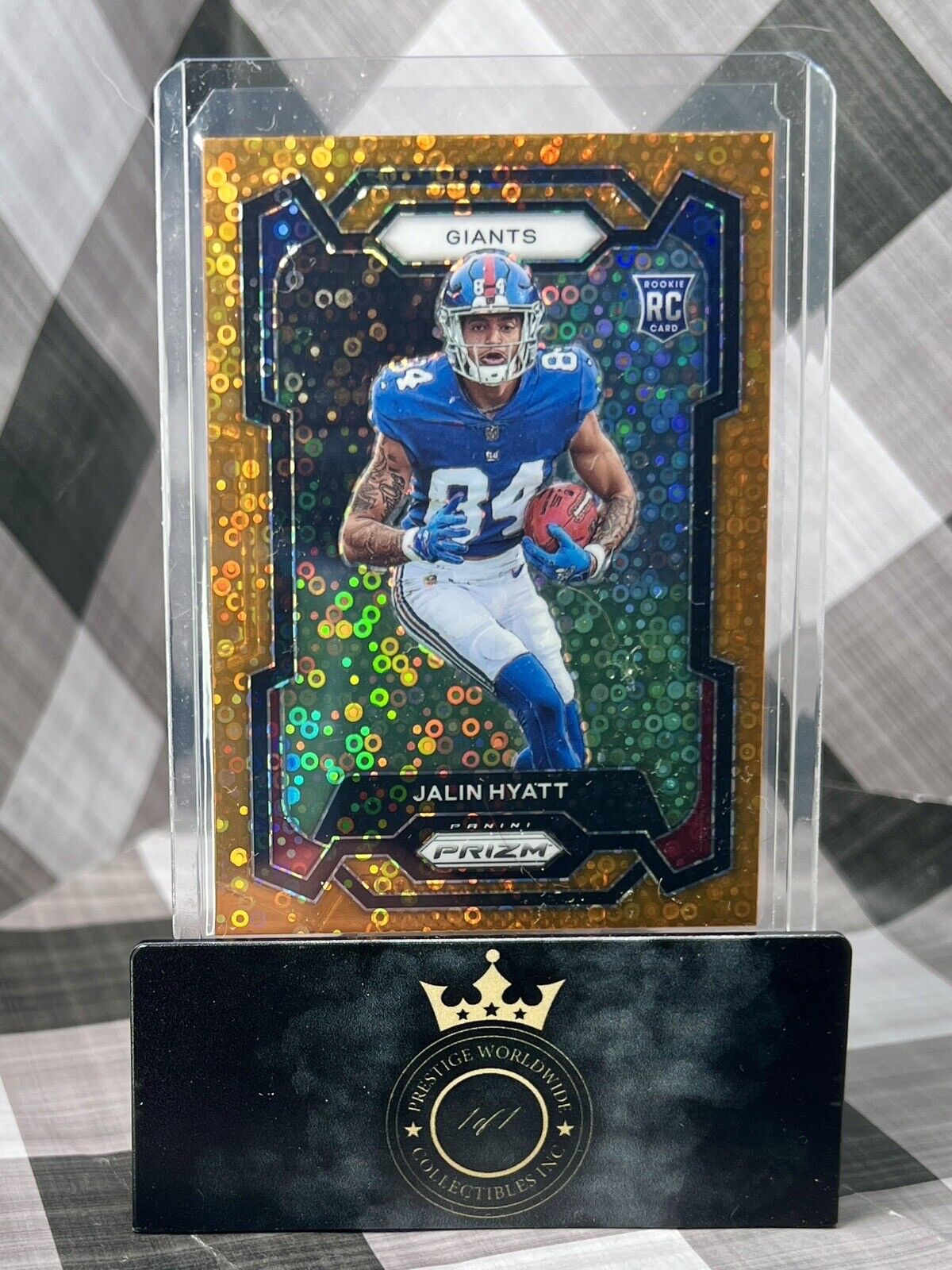 Jalin Hyatt 2023 Panini Prizm Orange Disco Prizm Rookie #378 New York Giants RC