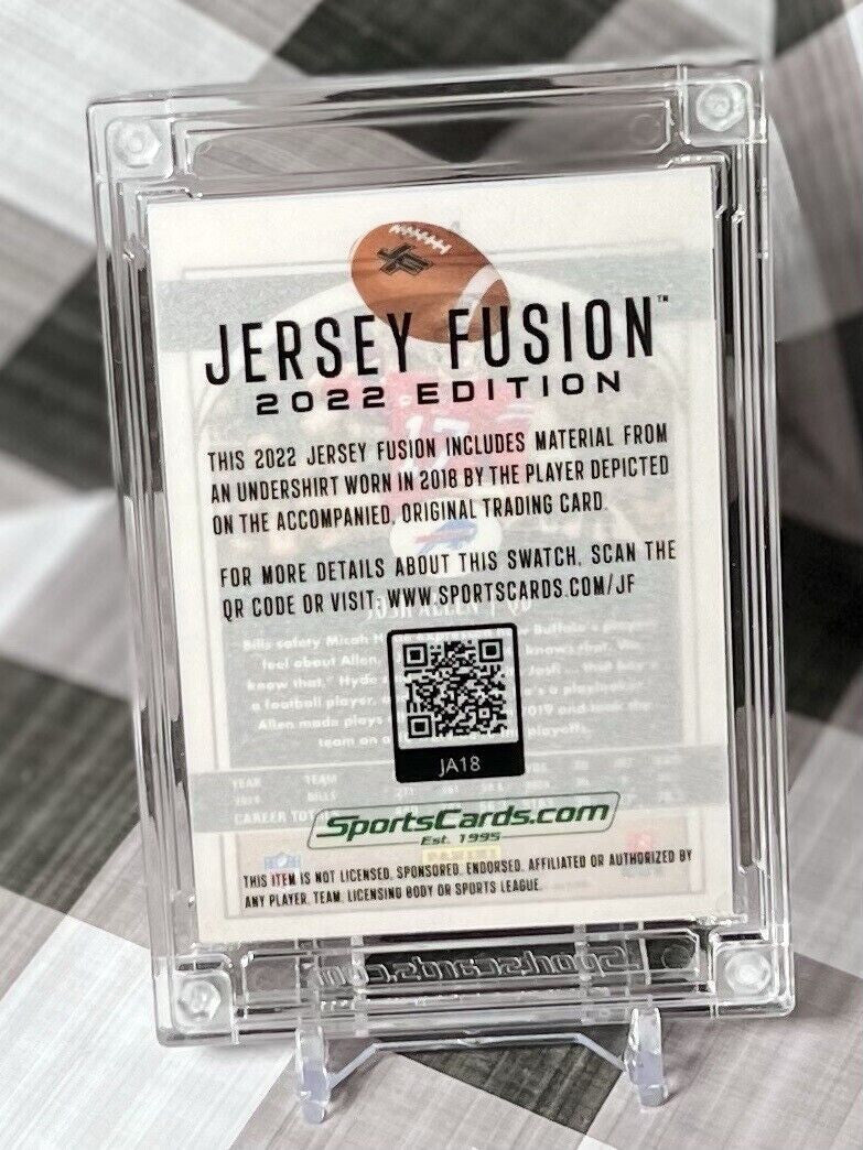 Josh Allen 2022 Jersey Fusion Legacy Game Used Swatch from 2018 - Buffalo Bills