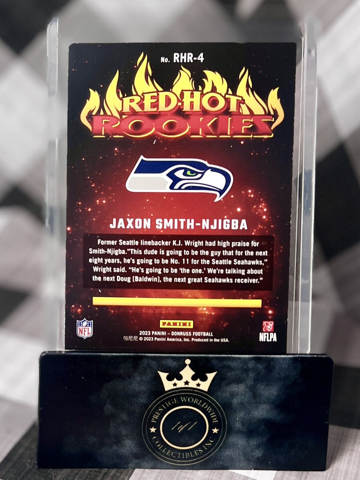 Jaxon Smith-Njigba 2023 Donruss Red Hot Rookies SP #RHR-4 Seattle Seahawks RC