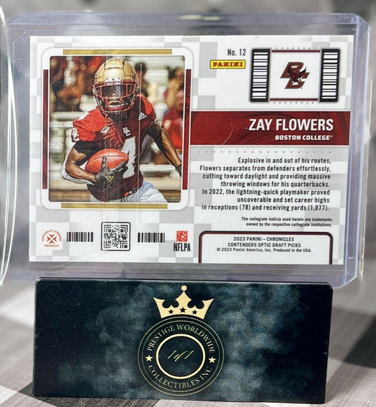 Zay Flowers 2023 Chronicles Draft Picks Contenders Optic Silver Rookie #12 BAL