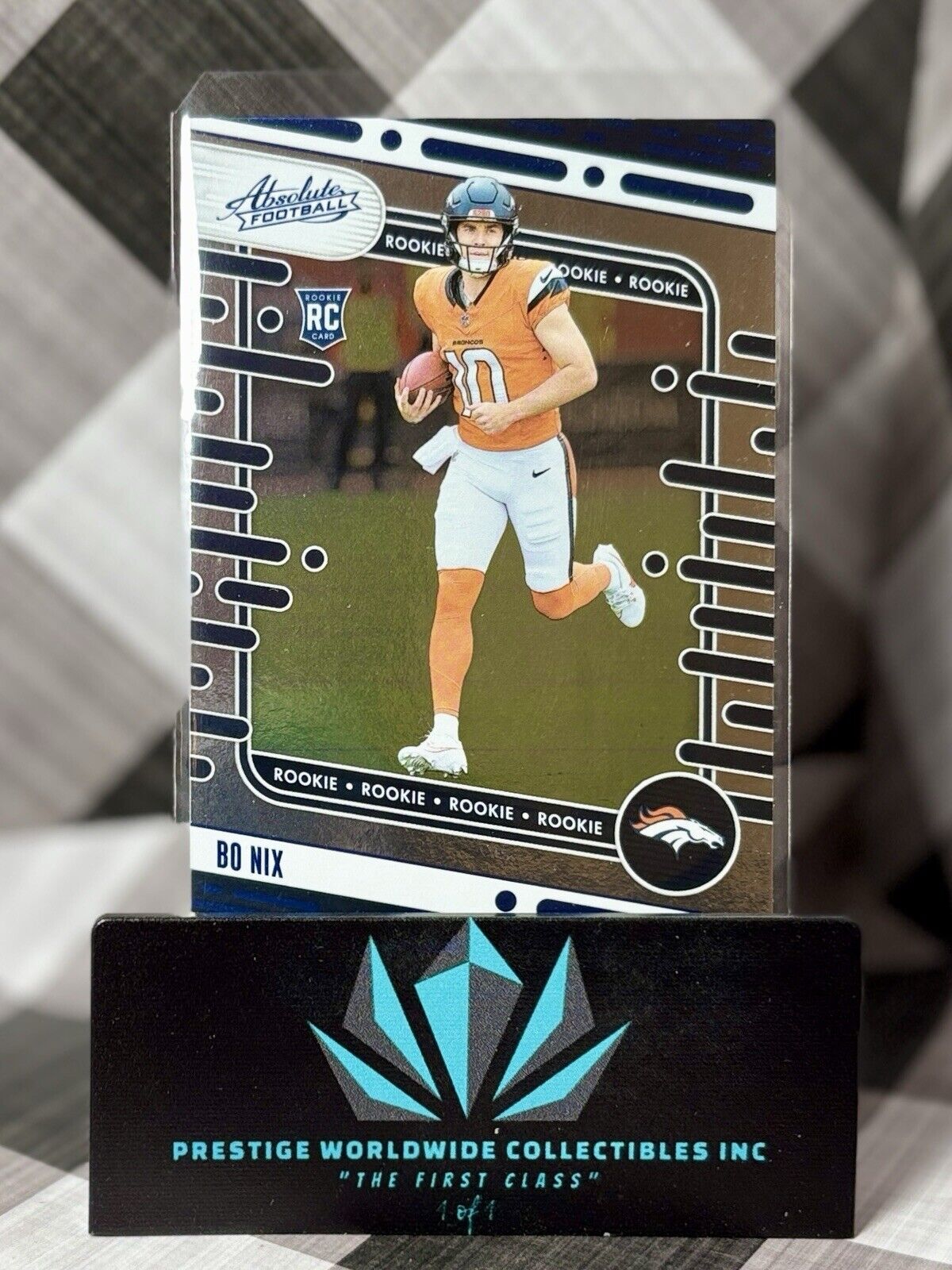 Bo Nix 2024 Panini Absolute Blue Foil Rookie #112 Denver Broncos RC