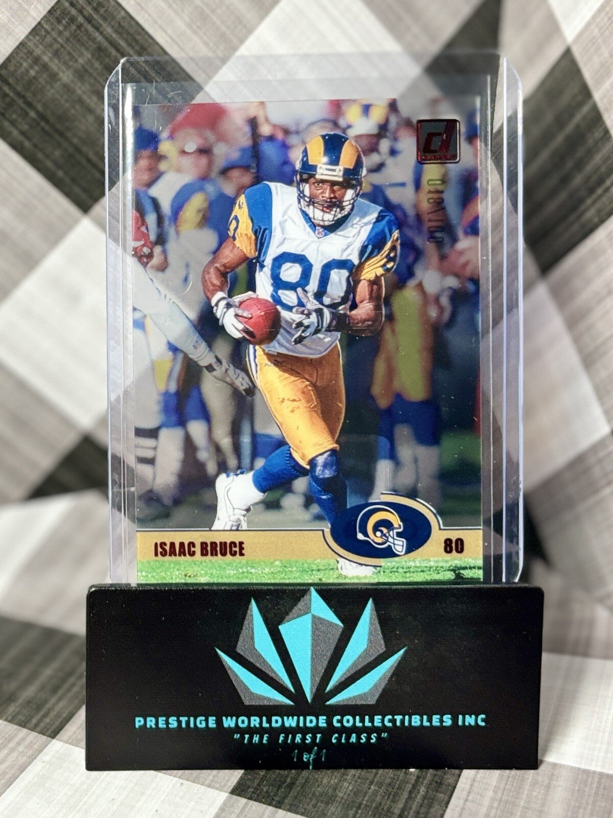 Isaac Bruce 2023 Clearly Donruss Retro 2003 Red /100 #9 St. Louis Rams HoF