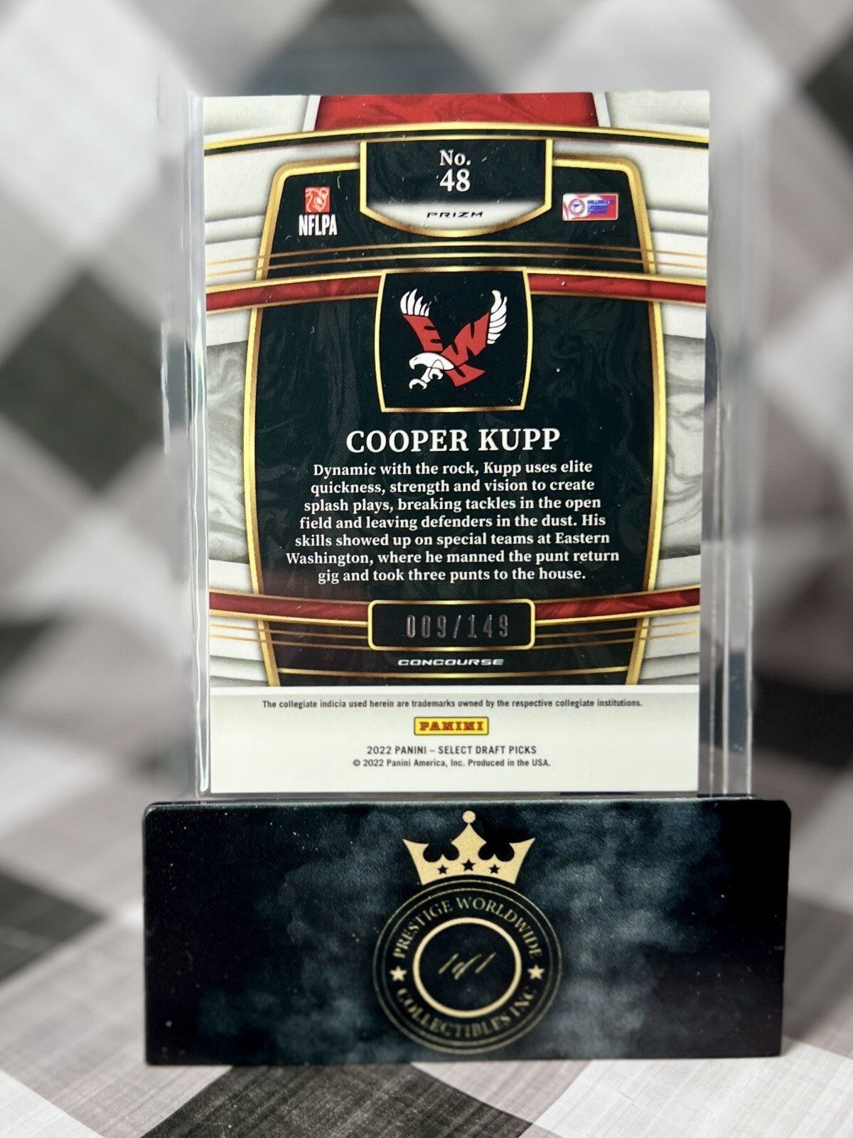 Cooper Kupp 2022 Panini Select Draft Picks Red Prizm /149 #48 LA Rams & EWU SP