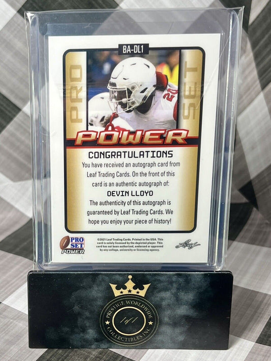 Devin Lloyd 2021 Leaf Pro Set Power Rookie Auto #BA-DL1 Jacksonville Jaguars RC