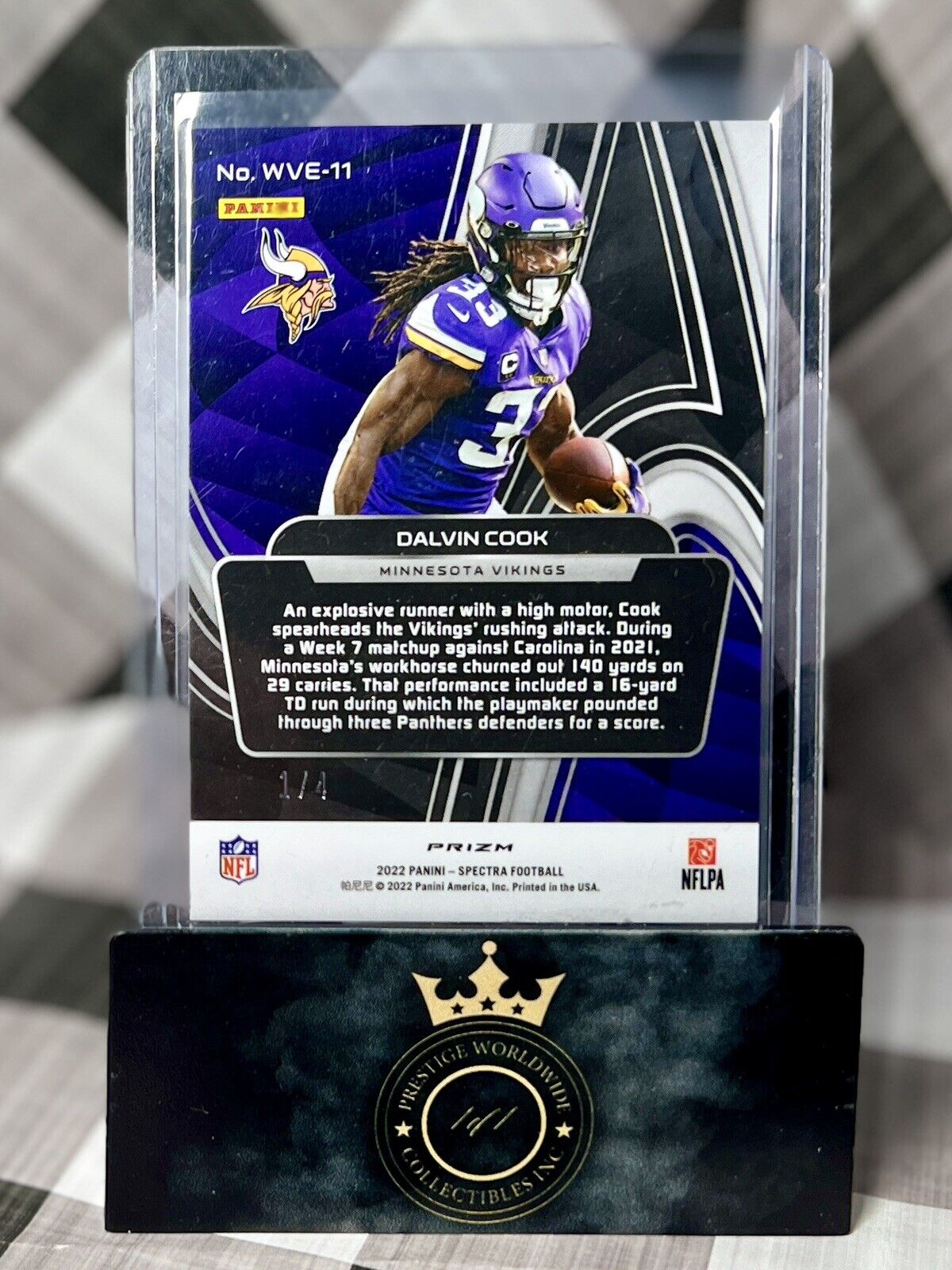 Dalvin Cook 2022 Spectra Wavelength Neon Marble Prizm 1st Print #1/4 #WVE-11 MIN