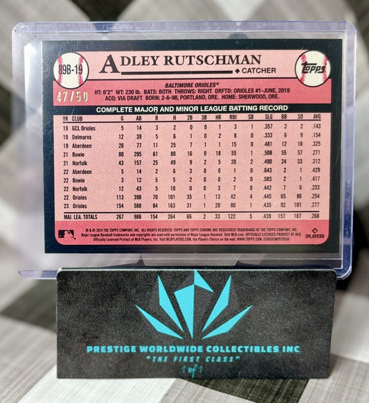 Adley Rutschman 2024 Topps Series 1 1989 35th Anniversary /50 #89B-19 Orioles