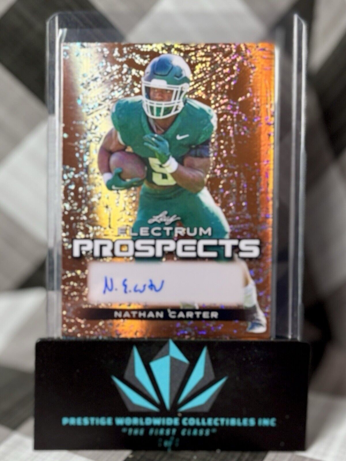 Nathan Carter 2024 Leaf Electrum Prospects Gold Foil Rookie Auto /10 #PA-NC1 MSU
