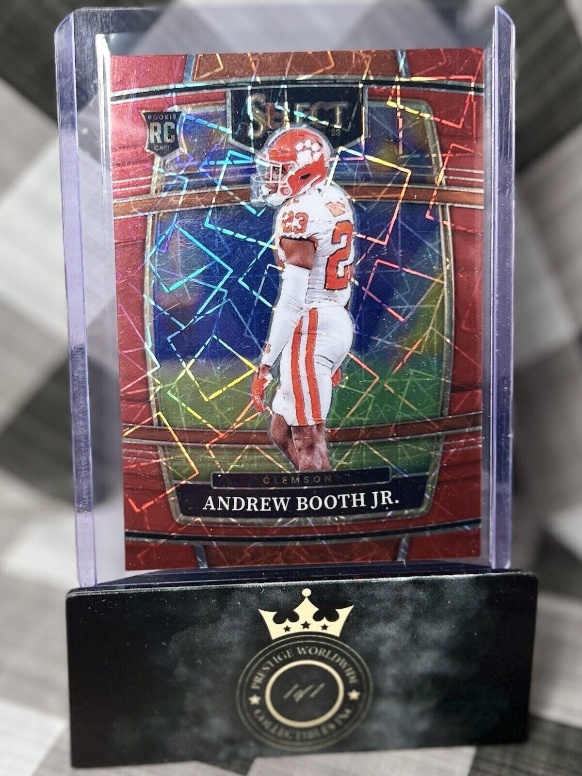 Andrew Booth Jr. 2022 Select Draft Concourse Prizm Red Lazer #27 MN Vikings RC
