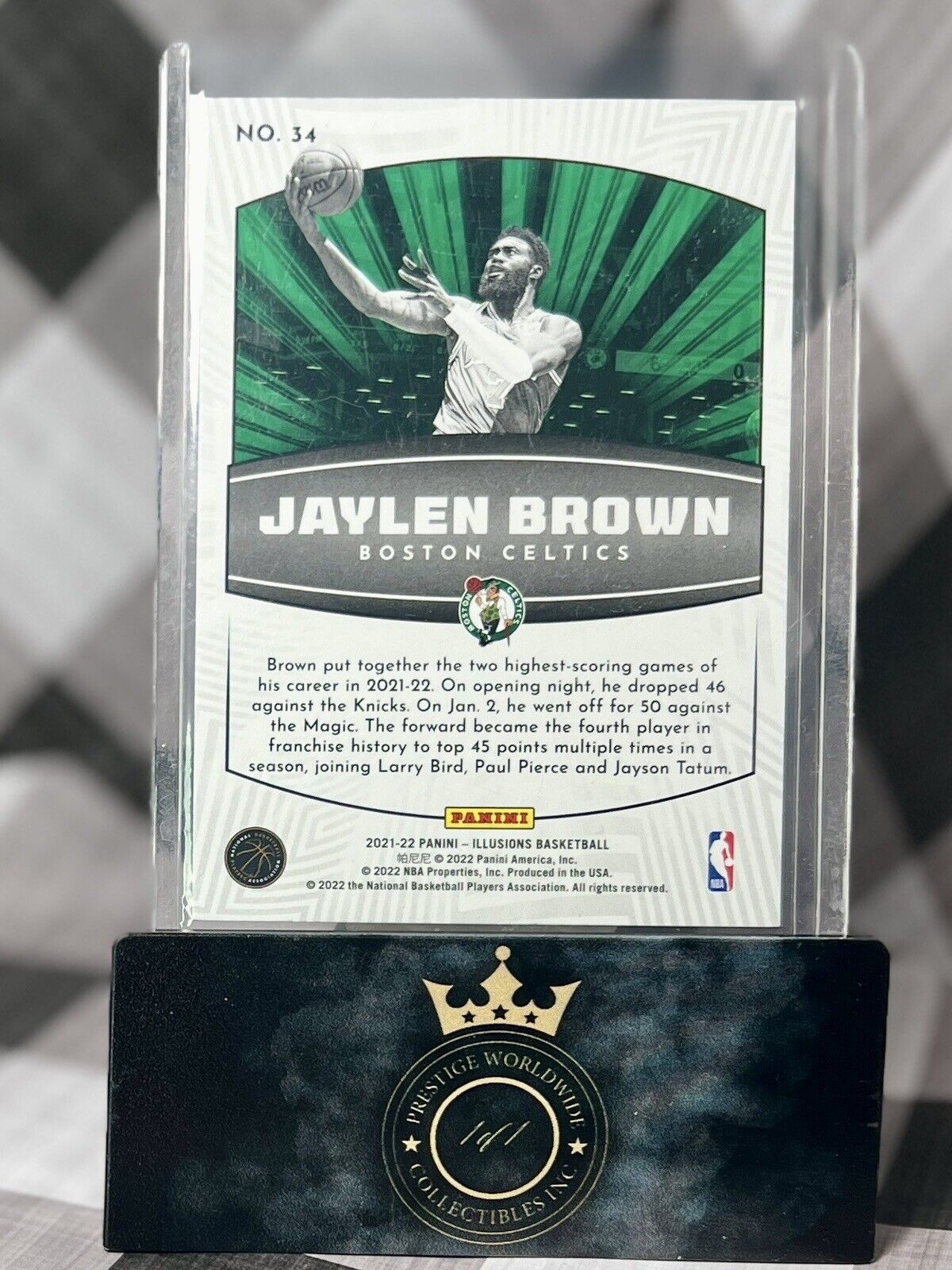 Jaylen Brown 2021-22 Illusions Operation Detonation Orange Holofoil #34 Celtics