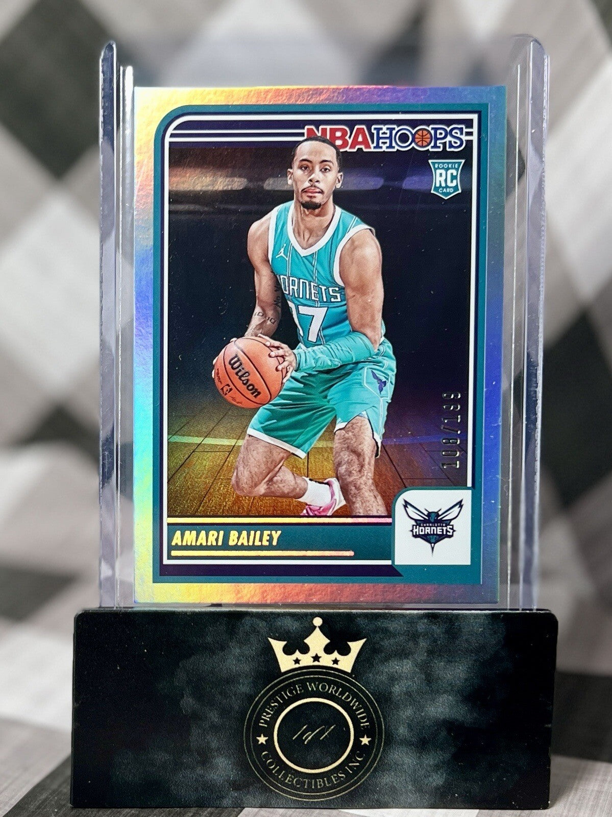 Amari Bailey 2023-24 Panini NBA Hoops Silver Rookie /199 #267 CHA Hornets RC