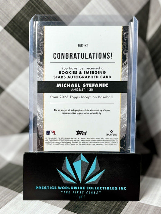 Michael Stefanic 2023 Topps Inception Magenta Rookie Auto /99 #BRES-MS LA Angels