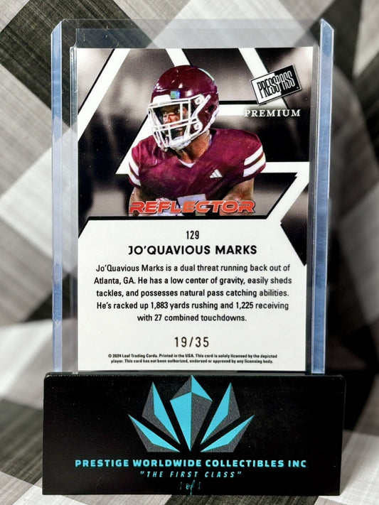 Jo'Quavious Marks 2024 Leaf Press Pass Silver Reflector Rookie /35 #129 MS State
