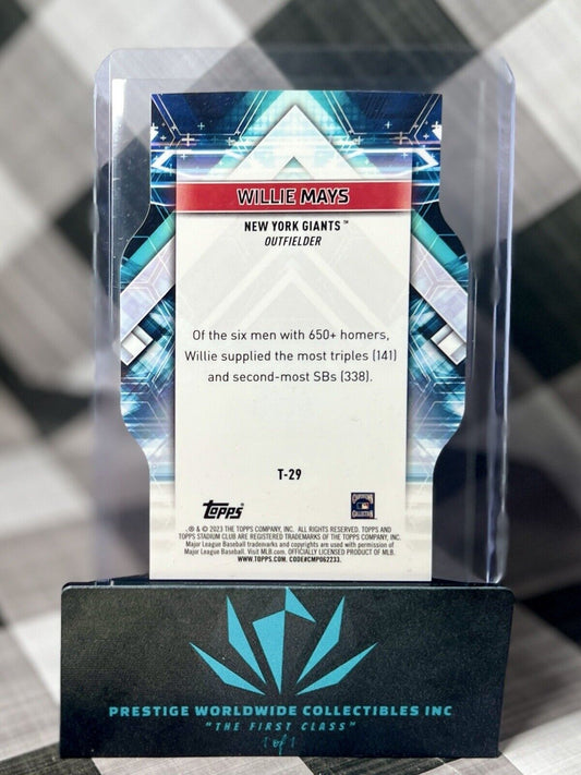 Willie Mays 2023 Topps Stadium Club Triumvirates Die-Cut #T-29 New York Giants