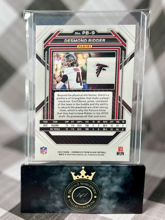 Desmond Ridder 2022 Panini Chronicles Prizm Black Rookie #PB-9 ATL Falcons RC