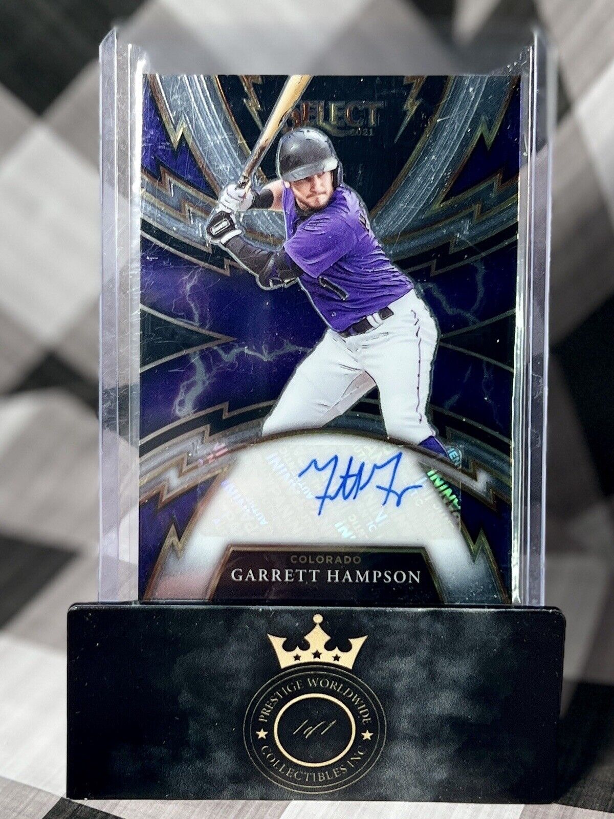 Garrett Hampson 2021 Panini Select Auto /299 #SS-GH Colorado Rockies