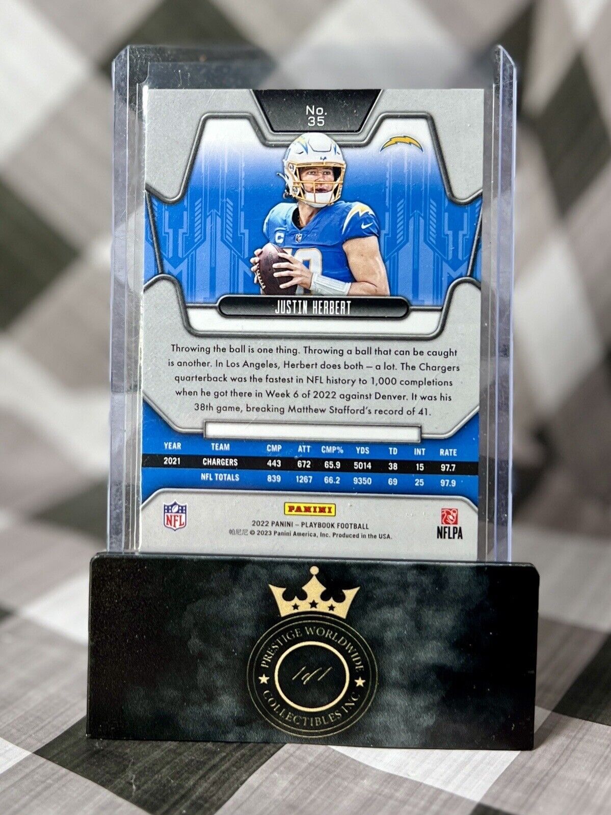 Justin Herbert 2021 Panini Playbook Mosaic #35 Los Angeles Chargers Short Print