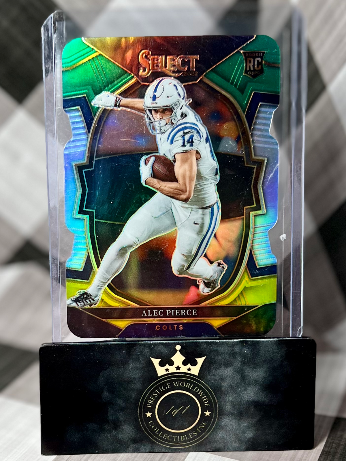 Alec Pierce 2022 Select Concourse Green & Yellow Die Cut Rookie #45