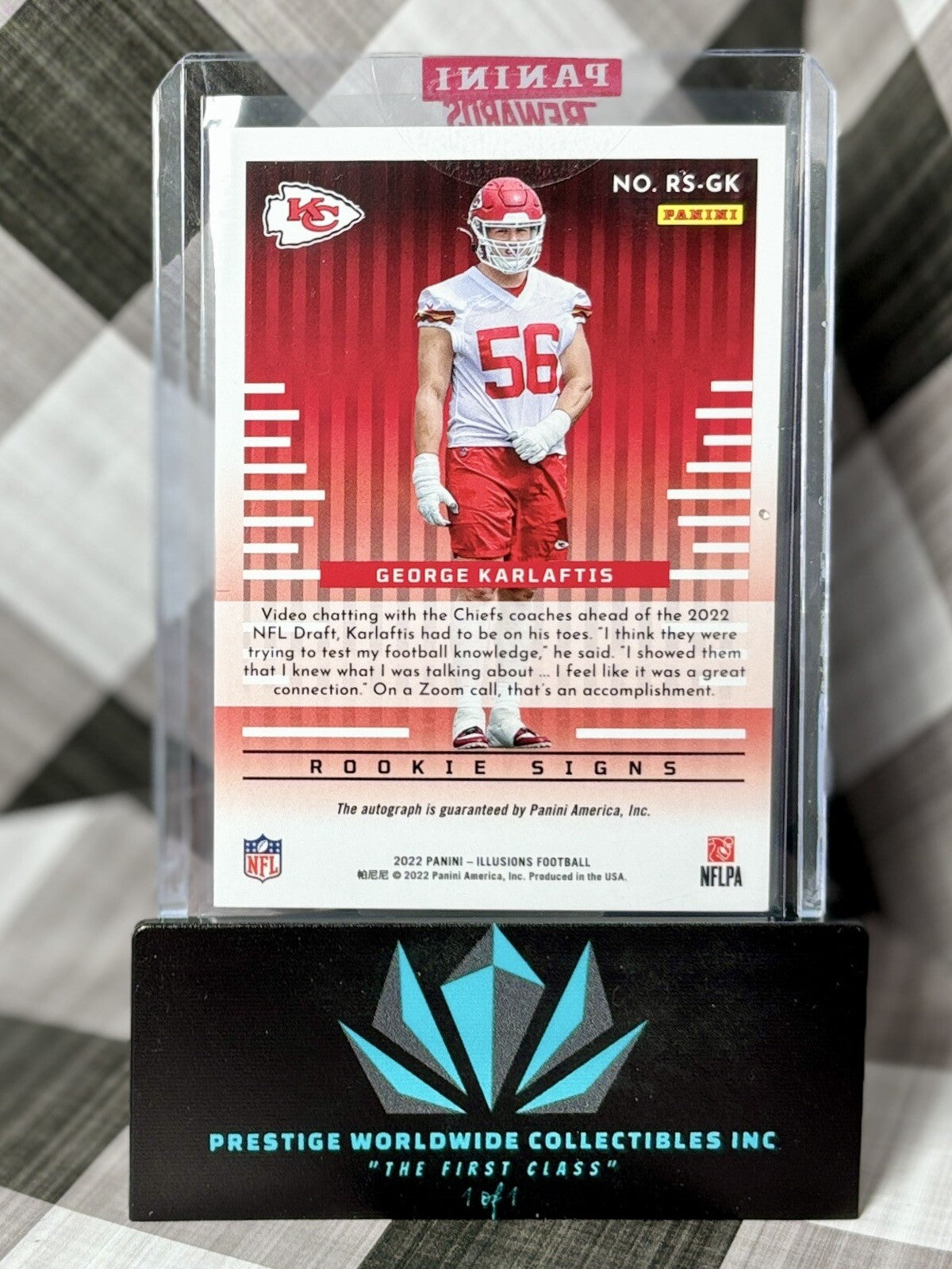 George Karlaftis 2022 Illusions Red Rookie Endorsements Auto /99 #RS-GK Chiefs