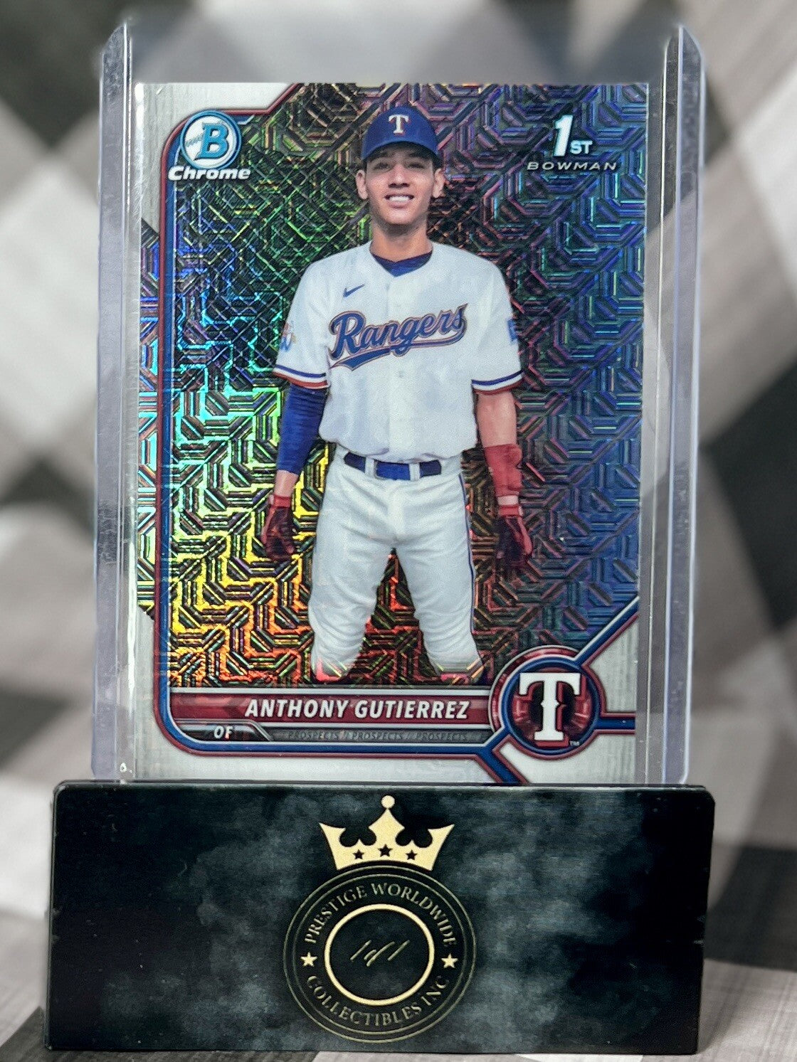 Anthony Gutierrez 2022 Bowman Chrome 1st Mojo Refractor Rookie #BCP-160 Rangers