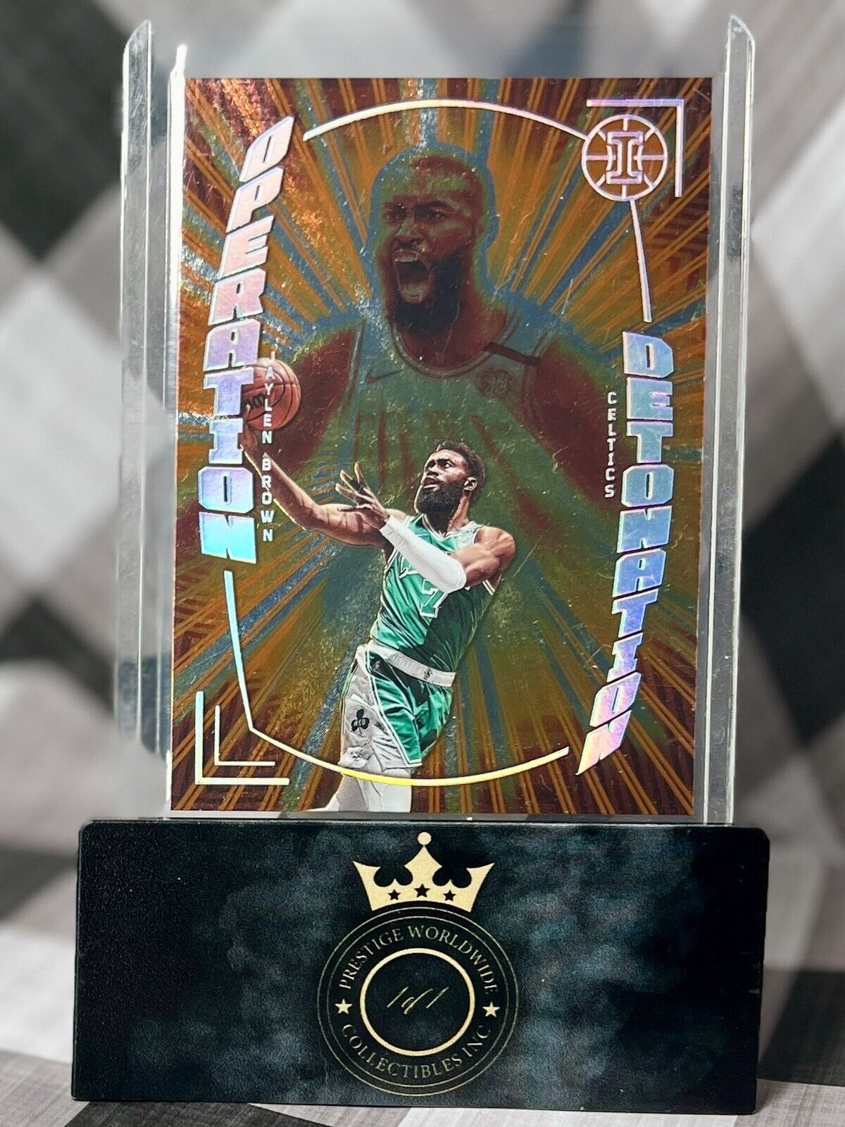 Jaylen Brown 2021-22 Illusions Operation Detonation Orange Holofoil #34 Celtics