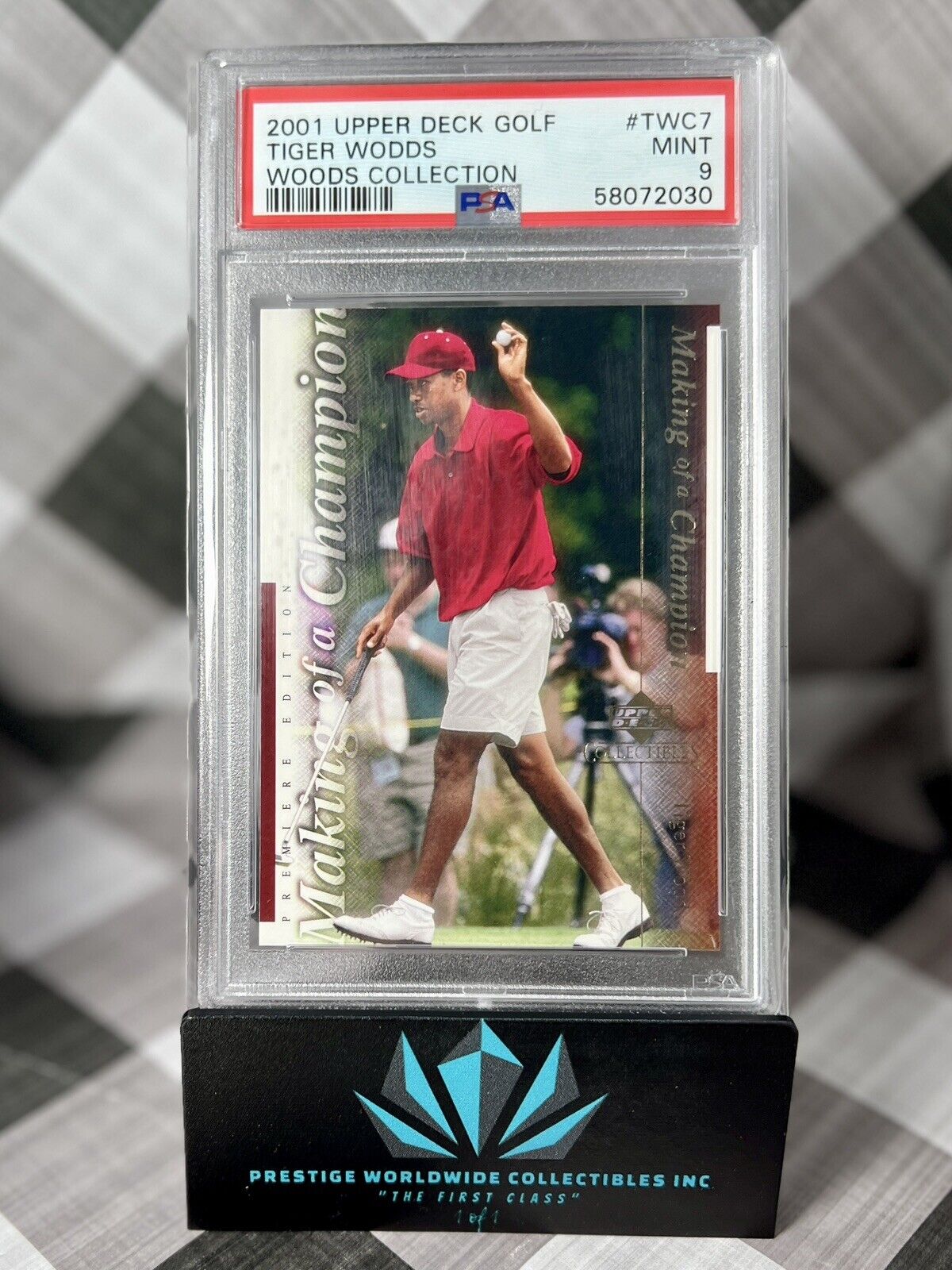 Tiger Woods 2001 Upper Deck Golf Tiger Woods Collection #TWC7 PSA 9 PGA Tour