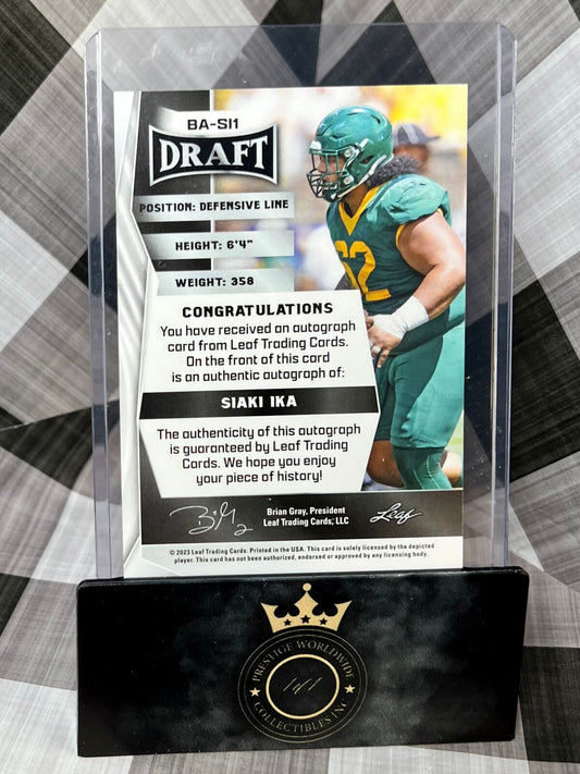 Siaki Ika 2023 Leaf Draft Red Rookie Auto #BA-SI1