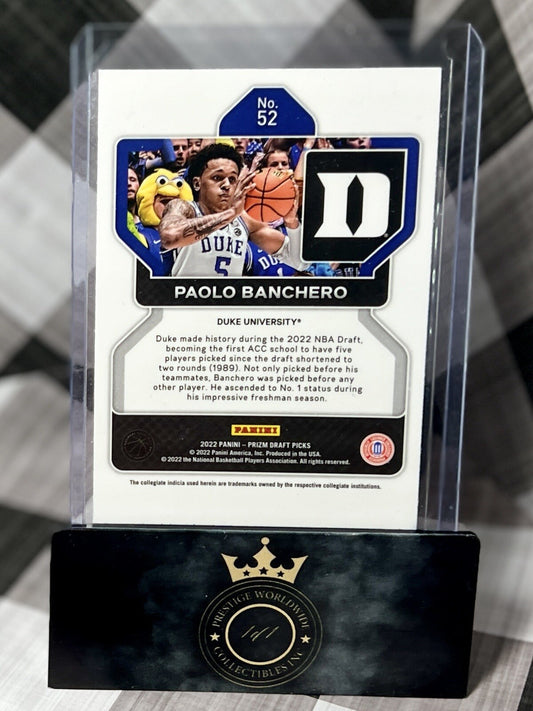 Paolo Banchero 2022-23 Prizm Draft Picks NBA Rookie #52 Duke & ORL Magic RC