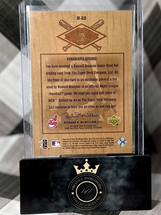 RUSSELL BRANYAN 2001 UPPER DECK SP Game Bat Milestone Edition #M-RB CLE INDIANS