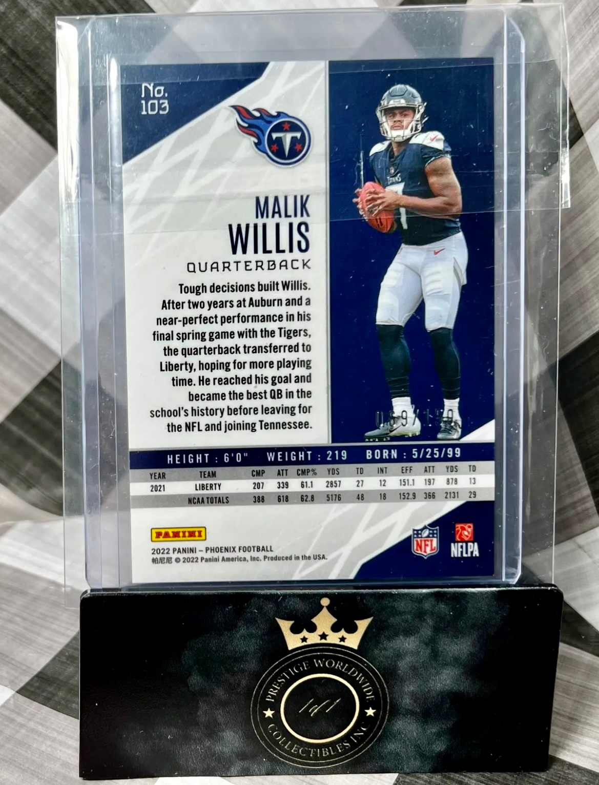 Malik Willis 2022 Phoenix Teal Rookie /150 #103 - TEN Titans RC