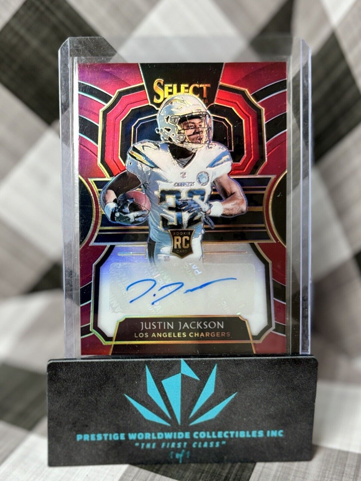 Justin Jackson 2018 Select Rookie Auto Silver Prizm 1st Print 1/75 #RS-JJ LAC RC